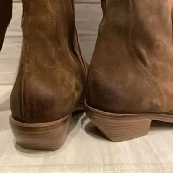 Free People Rue Brown Suede Slouch Western Boots Knee High EU 38 US 8 NWOB - Picture 10 of 14